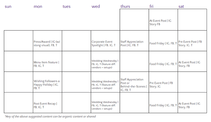 Social Media Calendar