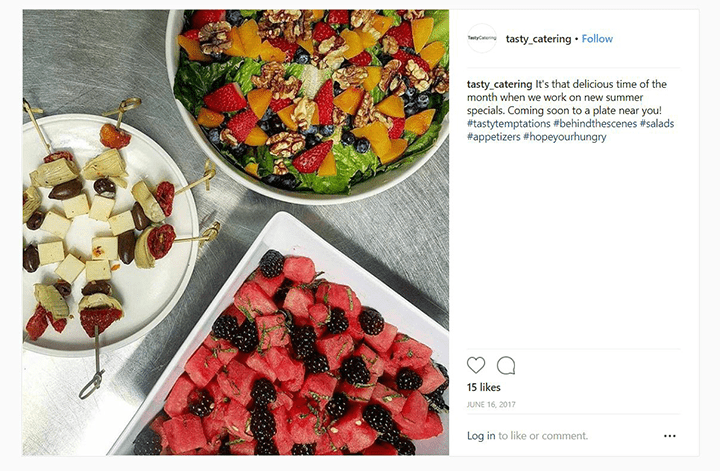 Tasty Catering Instagram