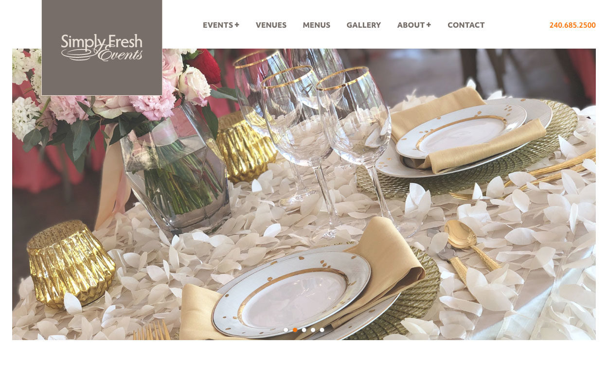 Simply Fresh Events home page