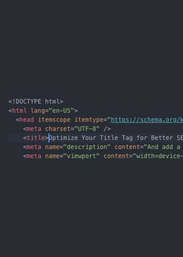 Title and meta tags in website source code