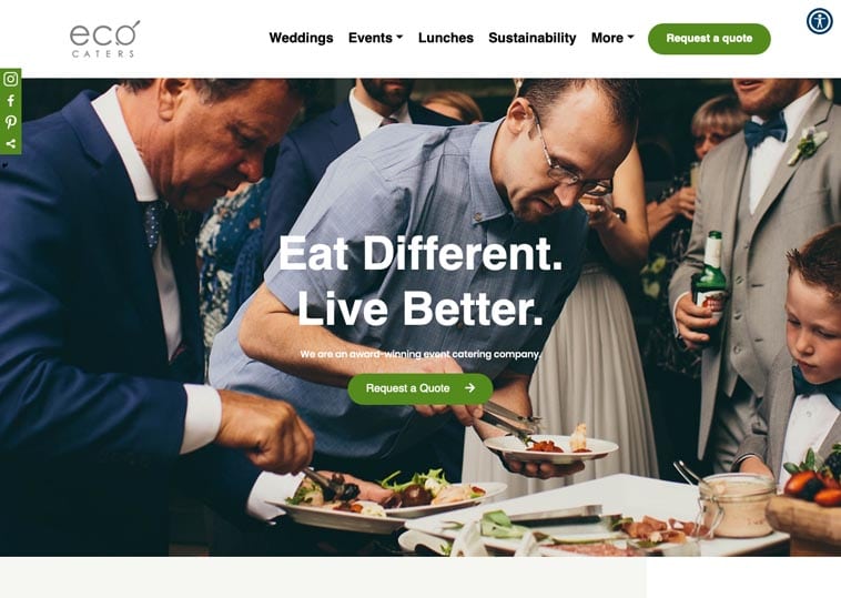 Eco Caters website screenshot
