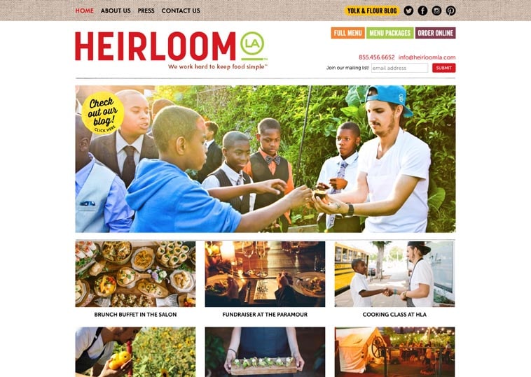 Heriloom LA website screenshot