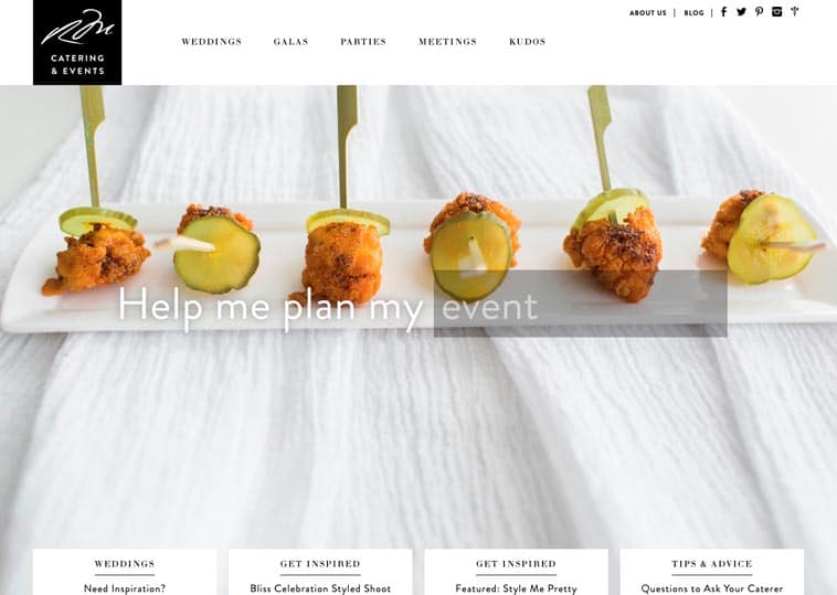 Russell Morin Catering & Events website screenshot