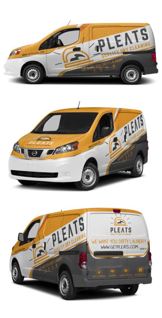 Pleats Dry Cleaning Van Wrap