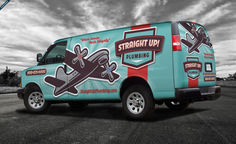 Straight Up Plumbing Van Wrap