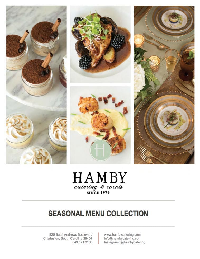 Hamby Catering menu design cover