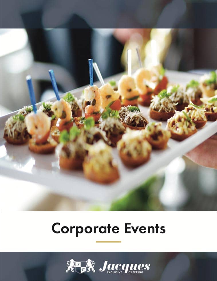 Jacques Corporate Catering menu cover design