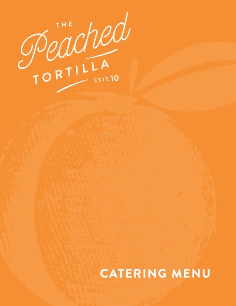 Peached tortilla simple catering menu design